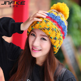 金斐克冬季韩版女士毛线帽冬天潮护耳保暖月子帽 时尚可爱针织帽