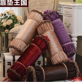 圆柱枕靠垫抱枕含芯可拆洗芯 纯色欧式奢华沙发糖果枕头套不含