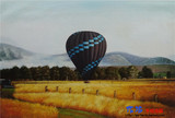 手绘油画 希望的原野上 热气球腾飞客厅书房装饰个性梵高油画挂画