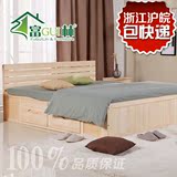 特价松木床实木床双人单人床 带抽屉儿童床 成人床可加拖床环保床