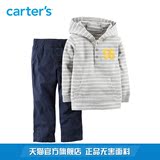 Carter's2件套装条纹套头衫上衣海军蓝长裤全棉婴儿童装229G013
