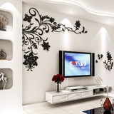 花藤3d亚克力水晶立体墙贴画创意客厅沙发电视背景墙墙壁家居装饰