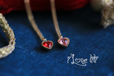 Japan镀14K金-VINTAGE-系列 红色和粉色宝石项链 无现货预售