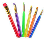 高级尼龙毛画笔6只装三角水晶笔杆涂鸦绘画笔刷水彩水粉油画工具