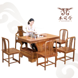 木司令 中式红木家具花梨木茶桌 实木 仿古 刺猬紫檀功夫茶桌茶台