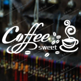 甜品咖啡图标橱窗休闲西餐奶茶网咖店铺玻璃门装饰品墙贴纸贴画