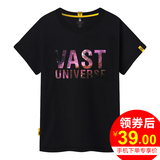 SUGU2015新款夏装薄款印花体恤星空英文字母青春男女学生短袖T恤