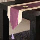 深紫色样板房桌旗装饰条餐桌桌旗时尚简约现代床尾巾茶几桌布床旗