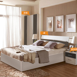 乔帝 简约现代双人床高箱床1.8米1.5m气动高箱储物床硬板床板式床