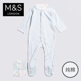 M&S/马莎童装 男婴儿0至3岁3件装纯棉长袖连体睡衣 T784459