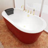 白贵妃加深保温独立式亚克力无缝一体浴缸1.51.61.71.8米欧式黑红
