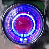 总成天使恶魔眼配摩托车7寸圆灯罩大灯透镜总成氙气灯改装Q5HID