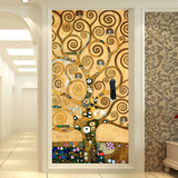 玄关壁纸壁画 客厅走廊过道背景墙墙纸装饰画 欧式抽象树生命之树