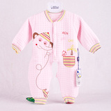 冬天婴儿连体衣服装秋冬季款 儿童加厚哈衣 0-3-6个月新生儿睡衣