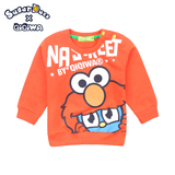 齐齐蛙正品2015秋季小童宝宝上衣 橙色圆领套头T恤婴幼儿长袖衣服