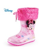 儿童雨鞋男童女童迪士尼新防滑胶鞋加绒保暖幼儿小孩水鞋宝宝雨鞋