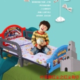 卡通儿童小床男孩汽车床伸缩铁床女孩公主床单人塑料儿童床带护栏
