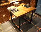 loft铁艺纯实木茶几复古做旧欧式简约正方形桌子咖啡桌复古餐桌子