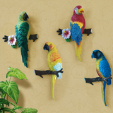 家居壁饰创意田园立体鹦鹉墙上装饰品动物挂件客厅玄关墙饰壁挂