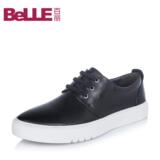 Belle/百丽男鞋2016秋季新款牛皮男休闲鞋系带板鞋滑板鞋LA002CM6