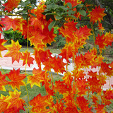 果藤 假花装饰仿真红枫叶植物藤条藤蔓塑料花假树叶绿植空调管道