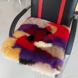 纯羊毛老板电脑贵妃椅垫皮毛一体定做客厅沙发垫防滑坐垫冬季床毯