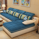 热卖布艺沙发 现代简约大小户型客厅可拆洗L型贵妃组合转角布沙发