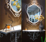 欧式铁艺梳妆镜卧室照衣镜化妆台梳妆镜卫生间化妆镜洗手间整容镜