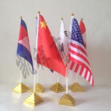 办公塑料旗座 单杆旗架世界各国小国旗谈判旗桌面中国国旗