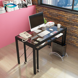 思客创意书桌简约办公桌自由组合经理桌钢化玻璃电脑桌写字台环保