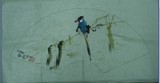 安徽著名画家姜林和国画花鸟扇面《独爱此一枝》二尺作品名人字画