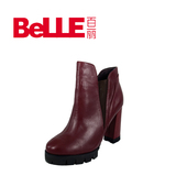 Belle/百丽女鞋女靴冬季牛皮时装靴女靴短靴N7T1专柜正品