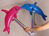 充气海豚棒长棒卡通锤子玩具大号 充气棒槌 充气锤子宝宝玩具