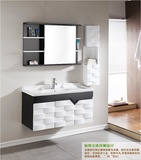 TOTO浴室柜组合 黑白色橡木吊柜镜柜梳妆洗漱台盆柜简约现代套餐