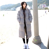 2015冬季新款韩版过膝大码宽松棉衣女长款加厚大毛领羽绒棉服外套