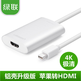 绿联MiniDP转HDMI雷电迷你DisplayPort to HDMI线mac高清4K转换器