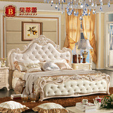 法式贵族家具1.8米真皮公主床新款欧式床储物床双人床 高档婚床