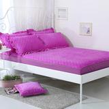 0米加厚夹棉纯紫蓝色床美容床罩四件套批发笠床单床罩子床笠纯棉