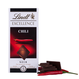 正品进口瑞士莲lindt 特醇排装 辣椒味黑巧克力 100g