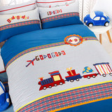 全棉卡通儿童四件套 儿童床品三件套 小汽车床上用品男孩被套床单