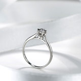 钻石世家白18K金钻石戒指裸钻钻戒铂金戒指女结婚钻戒婚戒定制款