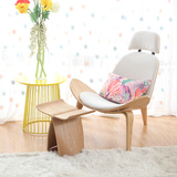 创意时尚飞机椅贝壳椅子单椅单人椅实木休闲椅沙发椅阳台椅设计师