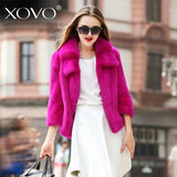 XOVO2016新款韩版修身整貂皮大衣整貂短款 海宁女士水貂皮草外套