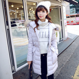 2015新款班尼以纯韩版修身加厚中长款大毛领羽绒服棉衣外套女冬装