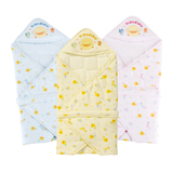 小黄鸭全棉抱被 黄色小鸭新生儿婴幼儿字母游戏 铺棉包被抱被包巾