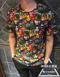 Ev**u 2016夏季日系福神 新款短袖纯棉个性t恤男圆领印花T恤 潮牌