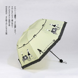 包邮创意韩国公主伞 三折叠晴雨伞儿童伞成人女 甜美可爱学生便携