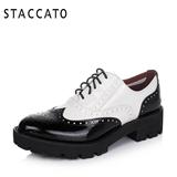 聚STACCATO/思加图秋季专柜同款牛皮英伦学院风女鞋单鞋9XR01CM5