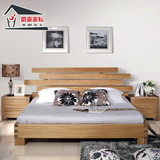 爵豪 定制实木家具现代简约全实木床1.5米1.8米2米榆木床双人床