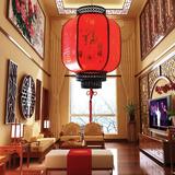 中式福字羊皮吊灯大气阳台茶楼大厅走廊复古吊灯红色喜庆过年灯笼
